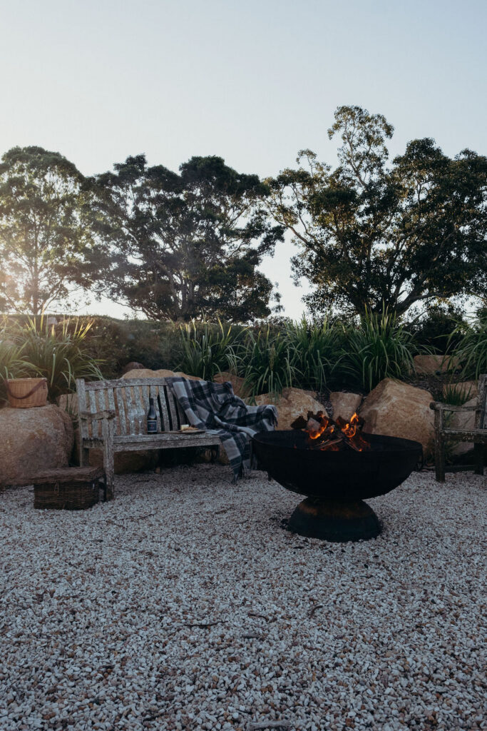 the fire pit area for the Bunnyconnellen accommodation. Bunnyconnellen Winter Accommodation
