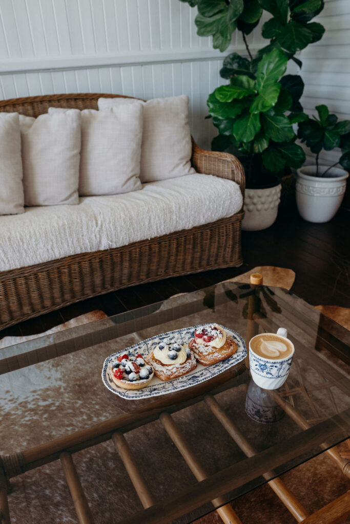 Pastries and coffee for bridal brunch from My Little Blueberry at Bunnyconnellen. Bunnyconnellen Winter Accommodation